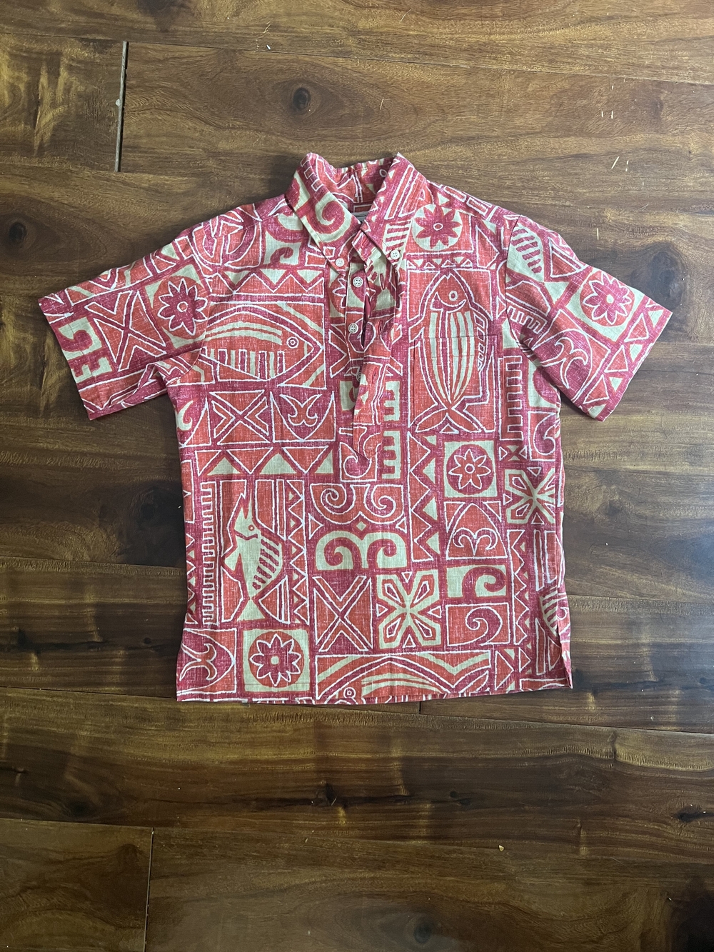 Reyn Spooner Red Patterned Boys Hawaiian Shirt